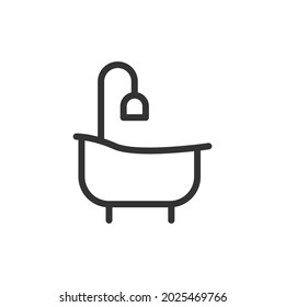 Premium bath line icon for app, web and UI. Vector stroke sign isolated on a white background. Outline icon of bath in trendy style.
