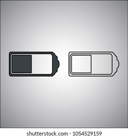 premium battery fill and outline vector icon