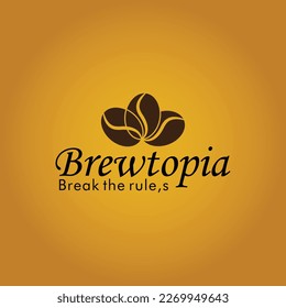 premium beans  coffee logo (brewtopia) with gradient background.(Created by bilal). 