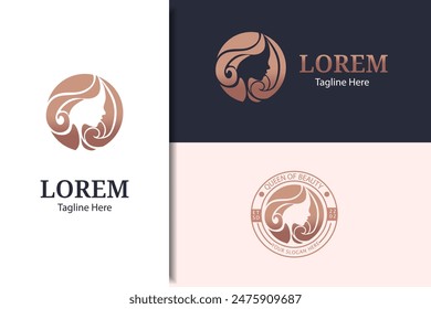 premium beauty hair logo design template perfect for salon,spa,hair cut , cosmetic brand etc