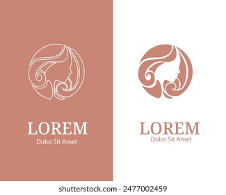 premium beauty hair logo design template perfect for salon, spa, hair cut , cosmetic brand etc	