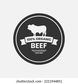 Premium Beef Label or Organic Beef Label Vector Isolated. For the needs of product labels or beef product logos. Also suitable for beef cattle farm logos. Or label premium meat products.