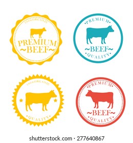 premium beef labels, badges and design elements