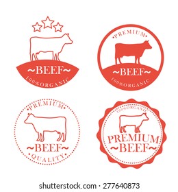 premium beef labels, badges and design elements