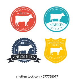 premium beef labels, badges and design elements