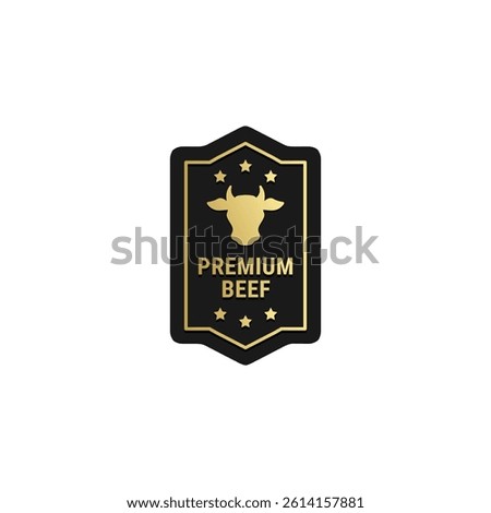 Premium beef product label vector isolated EPS. Best Premium beef label for product packaging design element. Elegant Premium beef label for packaging design element.