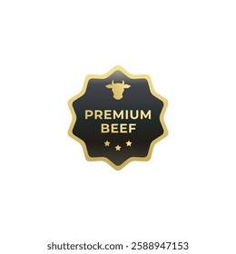 Premium beef stamp label vector isolated EPS. Best Premium beef label for product packaging design element. Elegant Premium beef label for packaging design element.