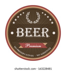 Premium beer retro concept label brown design