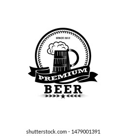 premium beer vintage badge vector logo design