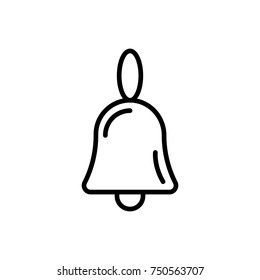 Premium bell icon or logo in line style. High quality sign and symbol on a white background. Vector outline pictogram for infographic, web design and app development.