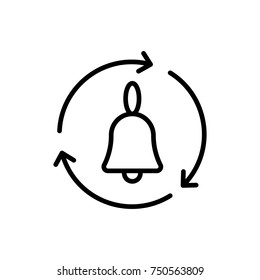 Premium bell icon or logo in line style. High quality sign and symbol on a white background. Vector outline pictogram for infographic, web design and app development.