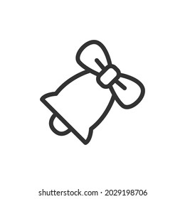 Premium bell line icon for app, web and UI. Vector stroke sign isolated on a white background. Outline icon of bell in trendy style.
