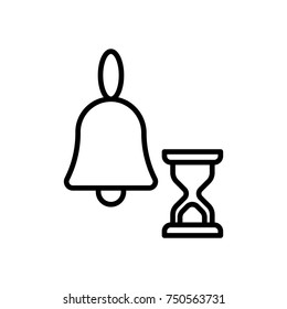 Premium bell and timer icon or logo in line style. High quality sign and symbol on a white background. Vector outline pictogram for infographic, web design and app development.