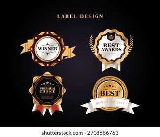 Premium Mejor Plantilla de Etiqueta de Oro