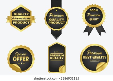 premium best quality labels luxury gold and black 