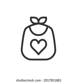 Premium bib line icon for app, web and UI. Vector stroke sign isolated on a white background. Outline icon of bib in trendy style.