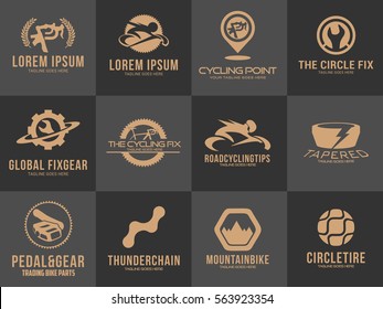 Premium Bicycle Logo Set Template Design Vector