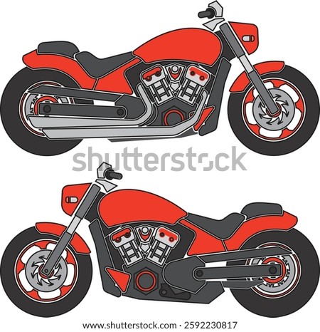Premium big cruiser bike in editable vector