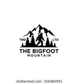 Premium Big foot yeti vector black logo icon design