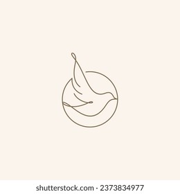 premium bird logo design. Vector illustration of abstract dove bird line stlye. modern logo design vector icon template