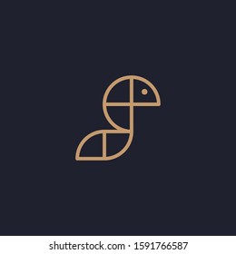 Premium Bird logo with modern concept. Bird icon vector illustration