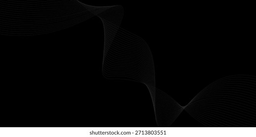 Premium Diseño de fondo abstracto negro. Moderno patrón de línea ondulada en colores monocromos. Moderno