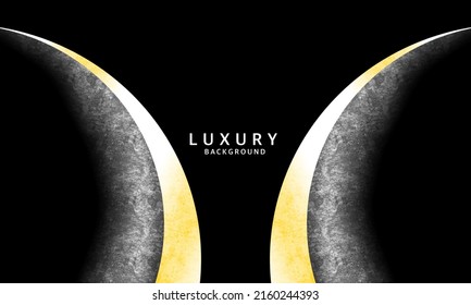 Premium Black abstract background with silver lines isolated on a dark background. Premium Vector. with a little yellow hue