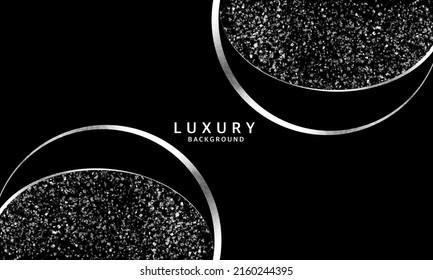 Premium Black abstract background with silver lines isolated on a dark background. Premium Vector. with a little yellow hue
