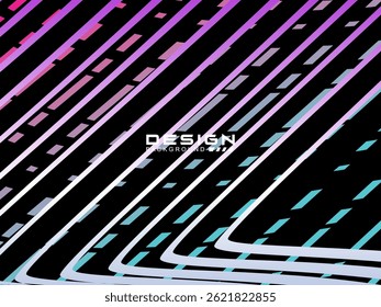 Premium black background design with colorful waving motifs. Vector horizontal template, for digital luxury business banner, formal contemporary.