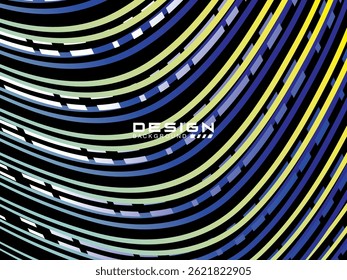 Premium black background design with colorful waving motifs. Vector horizontal template, for digital luxury business banner, formal contemporary.