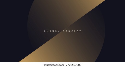 Fundo preto premium com elementos geométricos de ouro escuro luxuoso. Fundo rico para cartazes, banners, folhetos, etc. Vetor EPS