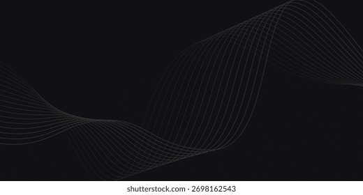 Fondo negro de Premium con líneas onduladas Vector de diseño de Vector