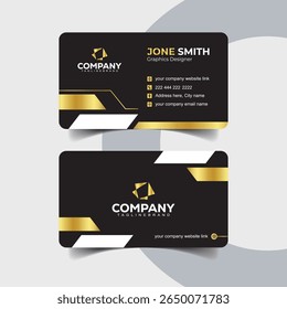 Premium Black and Gold Business Card with Minimal Highlights