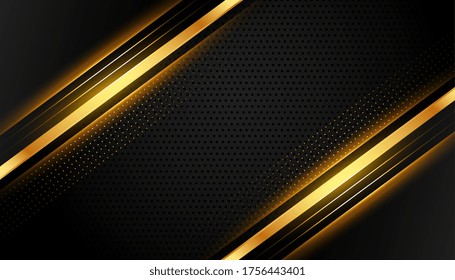 premium black and gold lines abstract background