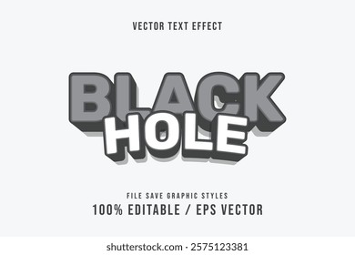 Premium Black Hole text effects can be edited again, suitable poster, template.