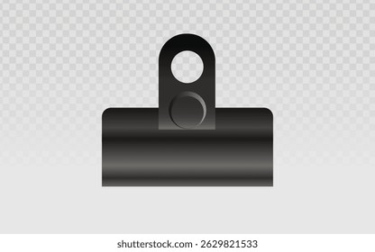 Premium black metal bulldog clip with polished finish, ideal for high-end stationery lines, corporate gift sets, or professional workspace visuals.