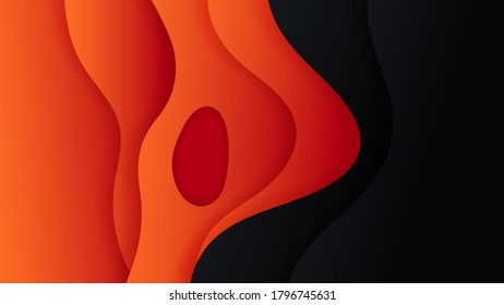 Premium, schwarz-orangefarbener Hintergrund mit dynamischem Hintergrund. EPS10