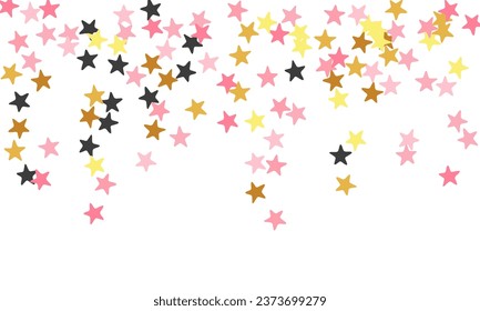 Estrellas de oro rosa negro premium con diseño mágico de dispersión. Muchos estallidos espantosos espantosos elementos decorativos de navidad. Estrellas de ducha de bebé de textura mágica. La decoración de regalo de los símbolos espumosos.