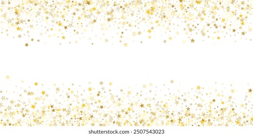 Fondo de dispersión aleatoria de estrellas de oro rosa negro de Premium.  Efecto bokeh ligero aislado sobre fondo transparente. 