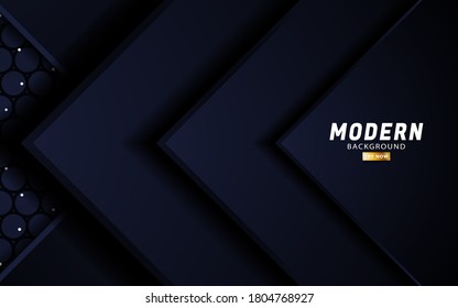 premium black vector background banner. Abstract realistic layered paper cut decoration texture with dots pattern. 3d backdrop. Vector illustration. Cover layout template. Material design concept