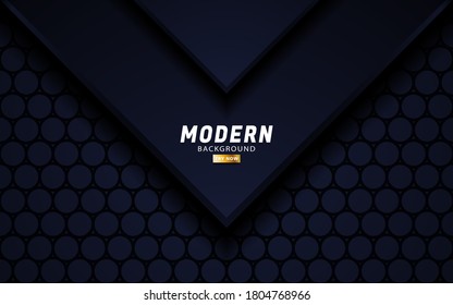 premium black vector background banner. Abstract realistic layered paper cut decoration texture with dots pattern. 3d backdrop. Vector illustration. Cover layout template. Material design concept