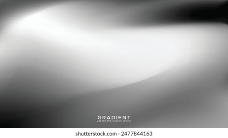 Premium Blank Blurred Texture Illustration shadow Black and white Modern Design Backdrop. White Silver Gray Wavy line Gradient. Grey Wavy Gradient Mesh. Aluminum Monochromatic Office Background vector