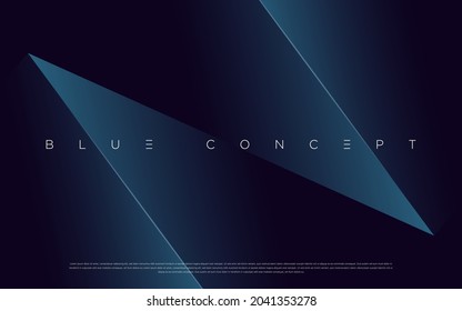 Premium blue abstract background concept with luxury dark facet shapes. Exclusive cool art wallpaper design.