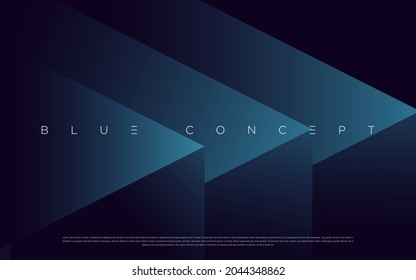 Concepto de fondo abstracto azul premium con formas geométricas oscuras de lujo. Diseño exclusivo de fondo de pantalla de arte fresco.