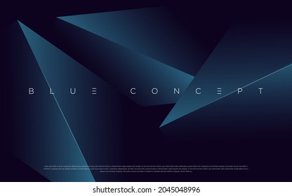 Premium blue abstract background concept with luxury geometric dark shapes. Exclusive cool art wallpaper design.