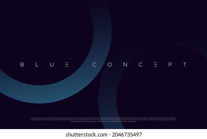 Premium blue abstract background concept with luxury geometric dark shapes. Exclusive cool art wallpaper design.