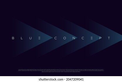 Concepto de fondo abstracto azul premium con formas geométricas oscuras de lujo. Diseño exclusivo de fondo de pantalla de arte fresco.