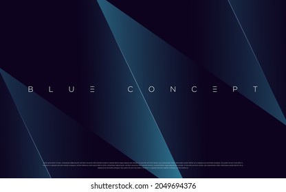 Premium blue abstract background concept with luxury geometric dark shapes. Exclusive cool art wallpaper design.