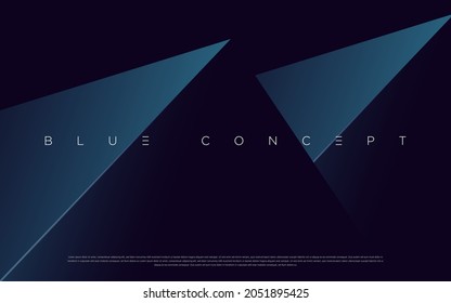 Premium blue abstract background concept with luxury geometric dark shapes. Exclusive cool art wallpaper design.