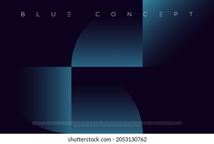 Premium blue abstract background concept with luxury geometric dark shapes. Exclusive cool art wallpaper design.